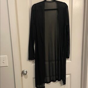 Black Sheer Long Cardigan